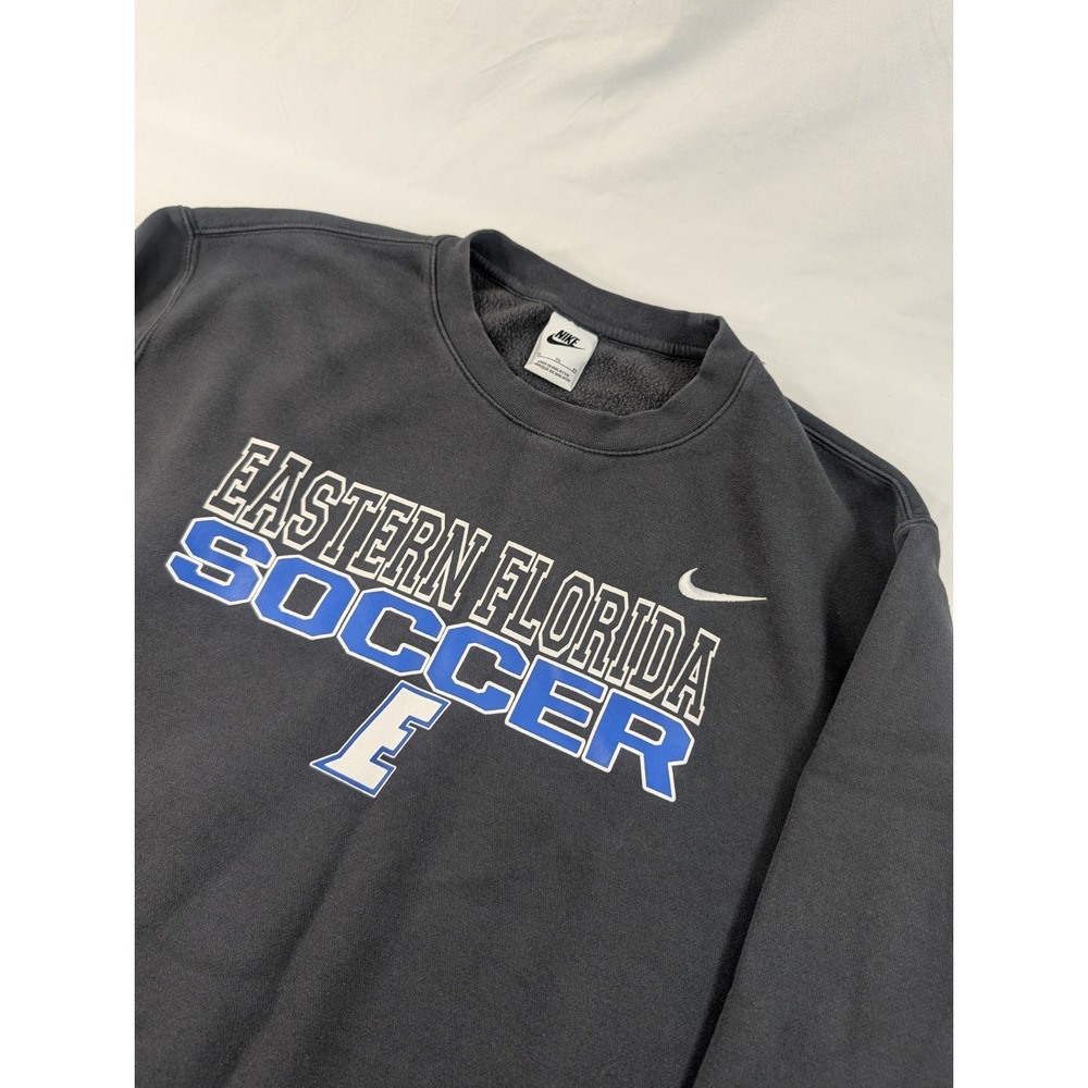 Nike Crewneck Sweatshirt Eastern Florida Soccer Pullover Gray Mens XL Swoosh‎